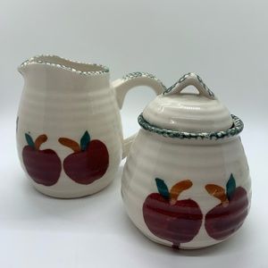 Vintage ALCO INDUSTRIES Apple Garden Sugar and Creamer Set